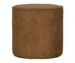 Woood Poufs Pouf Rond En Tissu Côtelé Gris -Magasin De Chaises pouf rond en tissu cotele marron
