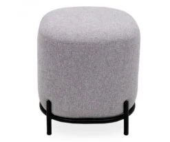 Meubles & Design Poufs Pouf Rond En Tissu Pieds Métal Gris -Magasin De Chaises pouf rond en tissu pieds metal gris 2