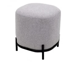 Meubles & Design Poufs Pouf Rond En Tissu Pieds Métal Gris