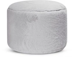 Sitting Point Poufs Pouf Rond Fausse Fourrure Douce Gris Clair Diamètre 50x30cm