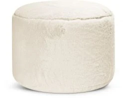 Sitting Point Poufs Pouf Rond Fausse Fourrure Douce Bleu Diamètre 50x30cm -Magasin De Chaises pouf rond fausse fourrure douce taupe beige 50x30cm 3