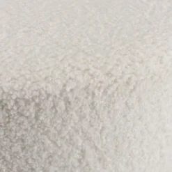 MACABANE Poufs Pouf Rond Tissu Bouclette Blanc Pieds Croisés Métal Noir 4 MACABANE Poufs Pouf Rond Tissu Bouclette Blanc Pieds Croisés Métal Noir -Magasin De Chaises pouf rond tissu bouclette blanc pieds croises metal noir 4