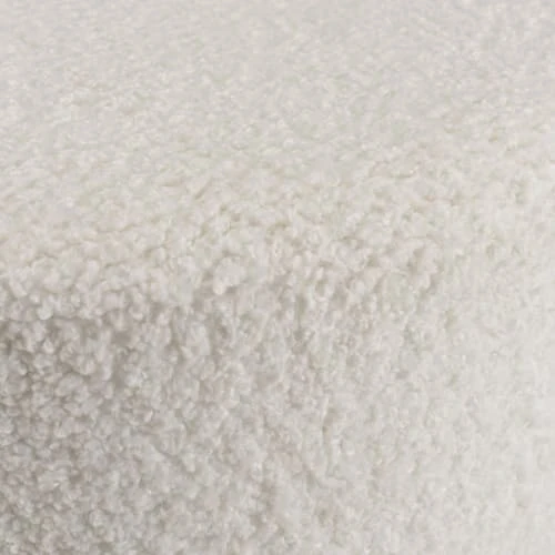 Pouf rond tissu bouclette blanc pieds croisés métal noir MACABANE Poufs Pouf Rond Tissu Bouclette Blanc Pieds Croisés Métal Noir -Magasin De Chaises pouf rond tissu bouclette blanc pieds croises metal noir 4