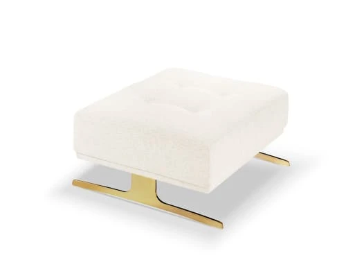 Pouf tissu structuré beige clair Micadoni Home Poufs Pouf Tissu Structuré Beige Clair -Magasin De Chaises pouf tissu structure beige clair 2