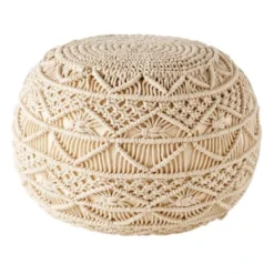Maisons Du Monde Poufs Pouf Tressé En Coton Macramé