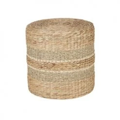 Maisons Du Monde Poufs Pouf Tressé En Jacinthe D'eau, Fibre Végétale Et Fibre De Palmier