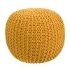 Rendez Vous Déco Poufs Pouf Tricot Rond En Coton Jaune Moutarde
