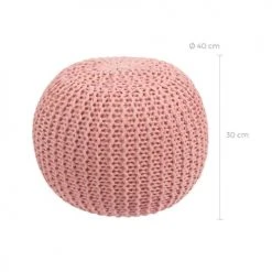 Rendez Vous Déco Poufs Pouf Tricot Rond En Coton Rose Poudré 2 Rendez Vous Déco Poufs Pouf Tricot Rond En Coton Rose Poudré -Magasin De Chaises pouf tricot rond en coton rose poudre 2