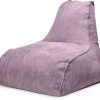 Sitting Point Poufs Pouf Velours Grosse Cote Avec Dossier Mauve 70x80x70cm