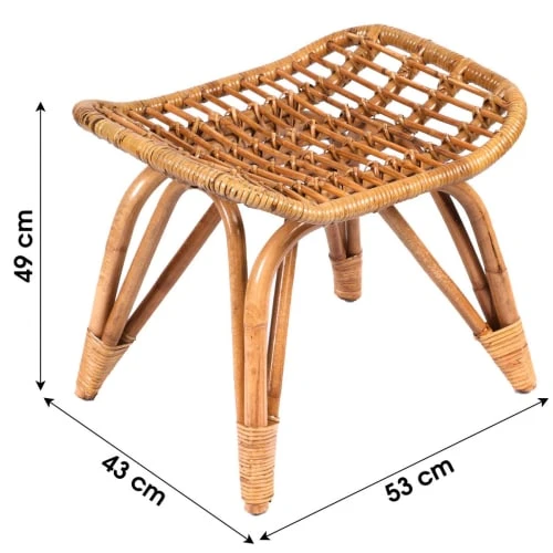 Repose pied en rotin Wadiga Repose-pieds Repose Pied En Rotin -Magasin De Chaises repose pied en rotin 2
