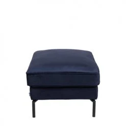 Drawer Repose-pieds En Velours Bleu Marine -Magasin De Chaises repose pieds en velours bleu marine 3