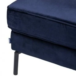 Drawer Repose-pieds En Velours Bleu Marine -Magasin De Chaises repose pieds en velours bleu marine 4