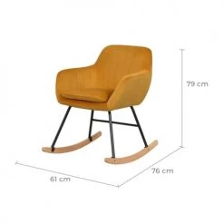 Rendez Vous Déco Fauteuils Rocking-chair En Velours Jaune 2 Rendez Vous Déco Fauteuils Rocking-chair En Velours Jaune -Magasin De Chaises rocking chair en velours jaune 2