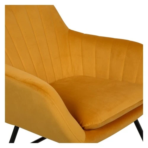 Rocking-chair en velours jaune Rendez Vous Déco Fauteuils Rocking-chair En Velours Jaune -Magasin De Chaises rocking chair en velours jaune 3