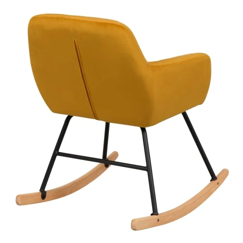 Rocking-chair en velours jaune Rendez Vous Déco Fauteuils Rocking-chair En Velours Jaune -Magasin De Chaises rocking chair en velours jaune 5